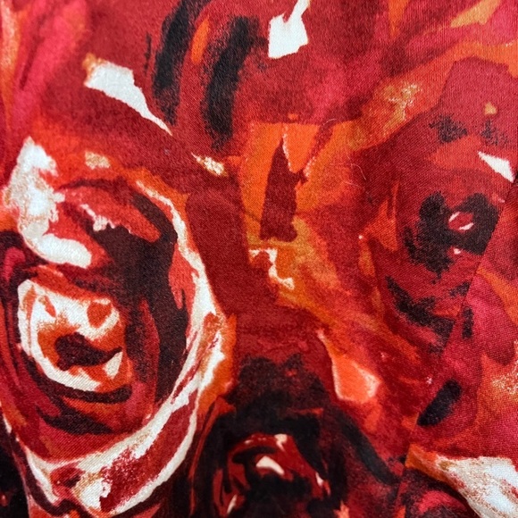 Red Floral Rose Blazer One Button Lined Jacket Medium Chico 1 US 8 whimisgoth - Picture 7 of 13